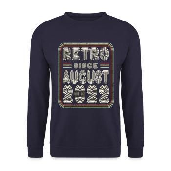 Birthday August 2022 Retro Gift - Unisex Sweatshirt - navy - Front - Alina (178cm) & Michal (187cm)
