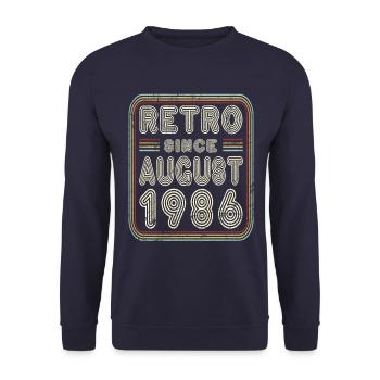 Anniversaire Août 1986 Cadeau rétro - Sweat-shirt Unisexe - marine - Devant - Alina (178cm) & Michal (187cm)