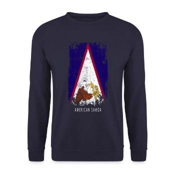 Souvenir avec le drapeau des Samoa américaines - Sweat-shirt Unisexe - marine - Devant - Alina (178cm) & Michal (187cm)
