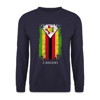 Souvenir avec le drapeau du Zimbabwe - Sweat-shirt Unisexe - marine - Devant - Alina (178cm) & Michal (187cm)