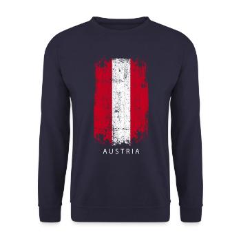 Souvenir with the flag of Austria - Unisex Sweatshirt - navy - Front - Alina (178cm) & Michal (187cm)