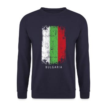 Souvenir with the flag of Bulgaria - Unisex Sweatshirt - navy - Front - Alina (178cm) & Michal (187cm)