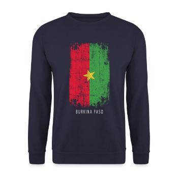Souvenir avec le drapeau du Burkina Faso - Sweat-shirt Unisexe - marine - Devant - Alina (178cm) & Michal (187cm)