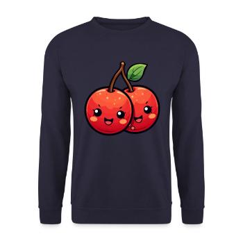 Kawaii cerise - Sweat-shirt Unisexe - marine - Devant - Alina (178cm) & Michal (187cm)