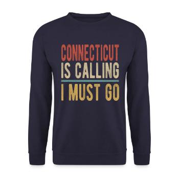 Connecticut Ruft Ich Muss Gehen - Unisex Pullover - Navy - Vorne - Alina (178cm) & Michal (187cm)