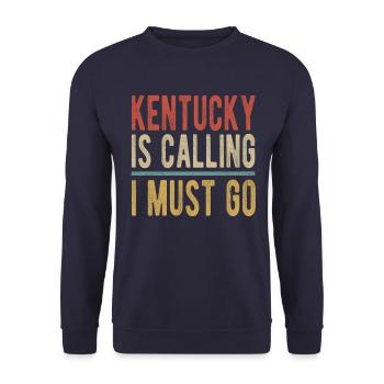 Kentucky Ruft Ich Muss Gehen - Unisex Pullover - Navy - Vorne - Alina (178cm) & Michal (187cm)