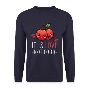 Cherries Kawaii - Unisex Sweatshirt - navy - Front - Alina (178cm) & Michal (187cm)