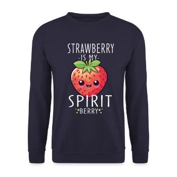 Fraise Kawaii - Sweat-shirt Unisexe - marine - Devant - Alina (178cm) & Michal (187cm)