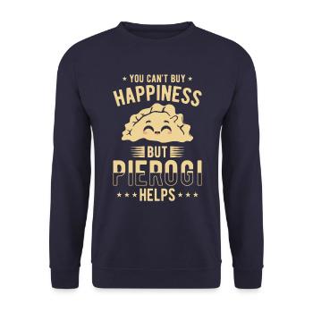 Pierogi dumplings - Unisex Sweatshirt - navy - Front - Alina (178cm) & Michal (187cm)