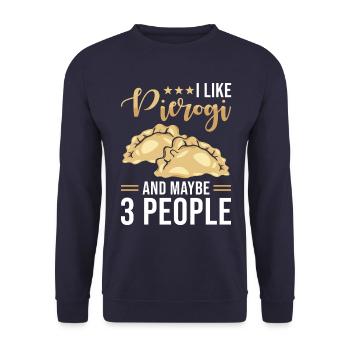 Pierogi dumplings - Unisex Sweatshirt - navy - Front - Alina (178cm) & Michal (187cm)