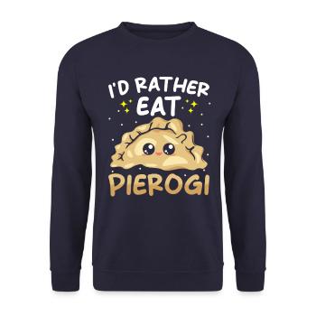 Pierogi dumplings - Unisex Sweatshirt - navy - Front - Alina (178cm) & Michal (187cm)