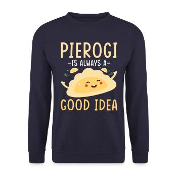 Pierogi dumplings - Unisex Sweatshirt - navy - Front - Alina (178cm) & Michal (187cm)