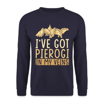 Pierogi dumplings - Unisex Sweatshirt - navy - Front - Alina (178cm) & Michal (187cm)