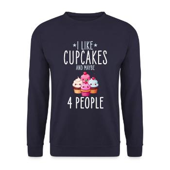 Cupcakes Kawaii - Unisex Pullover - Navy - Vorne - Alina (178cm) & Michal (187cm)