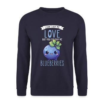 Blueberry Kawaii - Unisex Sweatshirt - navy - Front - Alina (178cm) & Michal (187cm)