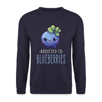 Blueberry Kawaii - Unisex Sweatshirt - navy - Front - Alina (178cm) & Michal (187cm)