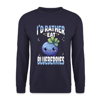 Blueberry Kawaii - Unisex Sweatshirt - navy - Front - Alina (178cm) & Michal (187cm)