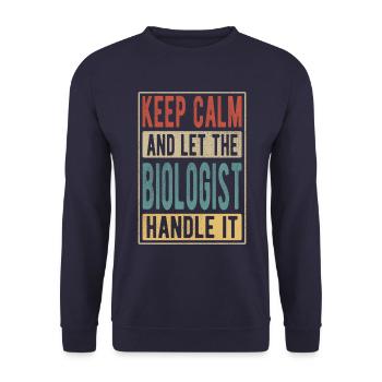 Biologist Retro Gift - Unisex Sweatshirt - navy - Front - Alina (178cm) & Michal (187cm)