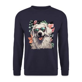 Maremma Abruzzo Shepherd Dog - Unisex Sweatshirt - navy - Front - Alina (178cm) & Michal (187cm)