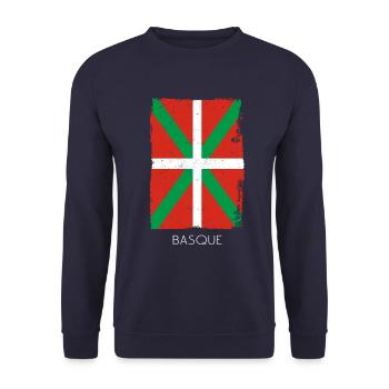 Pays Basque Drapeau Basque - Sweat-shirt Unisexe - marine - Devant - Alina (178cm) & Michal (187cm)