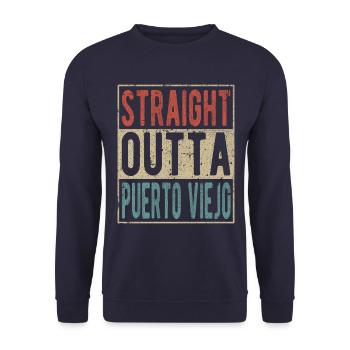 Tout droit à Puerto Viejo - Sweat-shirt Unisexe - marine - Devant - Alina (178cm) & Michal (187cm)