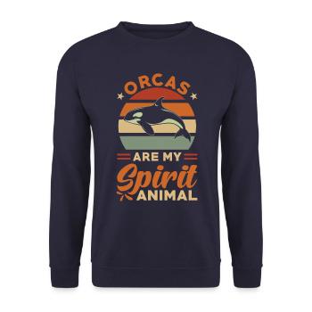 Les orques sont mon animal spirituel - Sweat-shirt Unisexe - marine - Devant - Alina (178cm) & Michal (187cm)