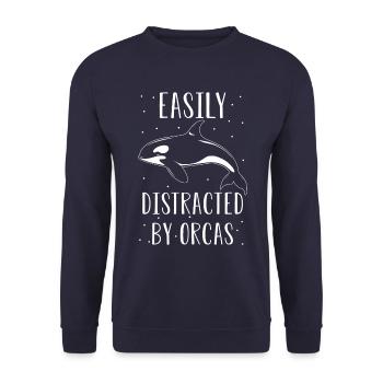 Orque Whale Dicton - Sweat-shirt Unisexe - marine - Devant - Alina (178cm) & Michal (187cm)
