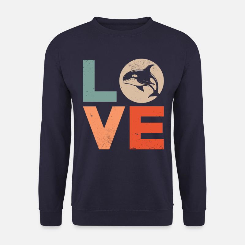 Wal Killerwal Orca Liebe - Unisex Pullover - Navy