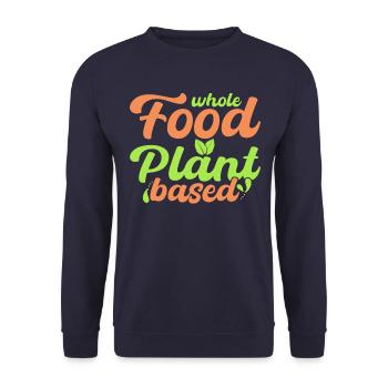 Aliments entiers à base de plantes, végétaliens - Sweat-shirt Unisexe - marine - Devant - Alina (178cm) & Michal (187cm)