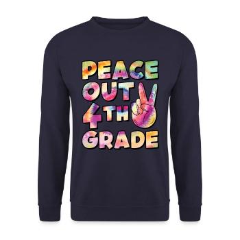 Peace Out 1. Klasse Letzter Schultag - Unisex Pullover - Navy - Vorne - Alina (178cm) & Michal (187cm)