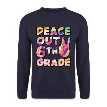 Peace Out 1. Klasse Letzter Schultag - Unisex Pullover - Navy - Vorne - Alina (178cm) & Michal (187cm)