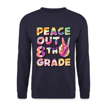 Peace Out 1. Klasse Letzter Schultag - Unisex Pullover - Navy - Vorne - Alina (178cm) & Michal (187cm)