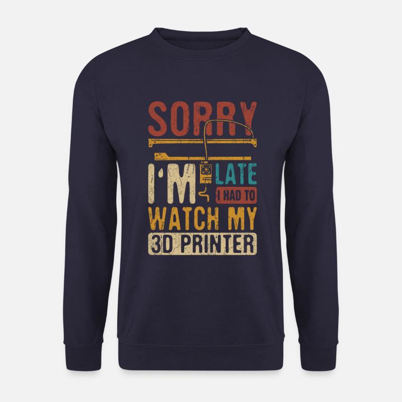 Impression 3D Imprimante 3D Retro Design Slice Print - Sweat-shirt Unisexe - marine