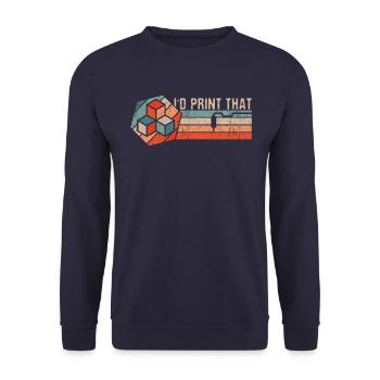 3d-druck 3d-drucker Retro Design Slice Print - Unisex Pullover - Navy - Vorne - Alina (178cm) & Michal (187cm)