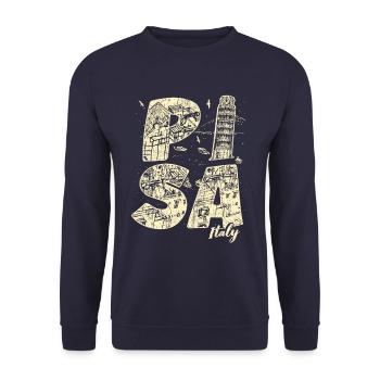 Pisa Italy Souvenir Holiday - Unisex Sweatshirt - navy - Front - Alina (178cm) & Michal (187cm)