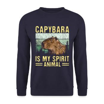 Capybara Is My Spirit Animal - Unisex Sweatshirt - navy - Front - Alina (178cm) & Michal (187cm)