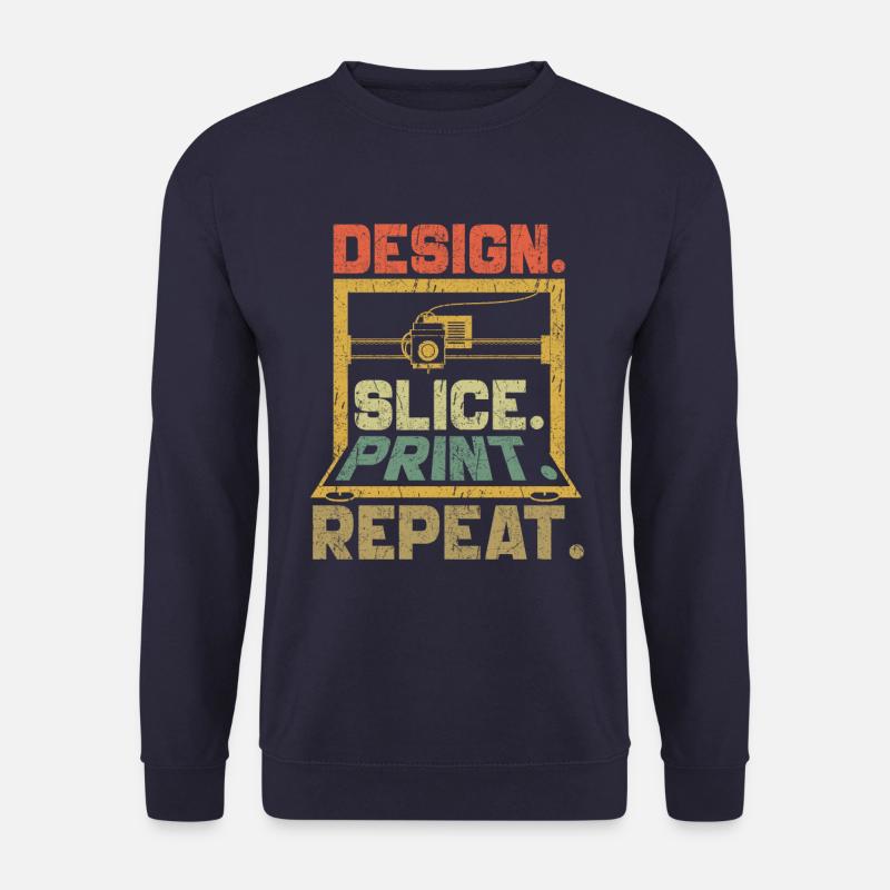 Impression 3D Imprimante 3D Retro Design Slice Print - Sweat-shirt Unisexe - marine