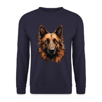 Belgian Shepherd Dog Breed Face - Unisex Sweatshirt - navy - Front - Alina (178cm) & Michal (187cm)