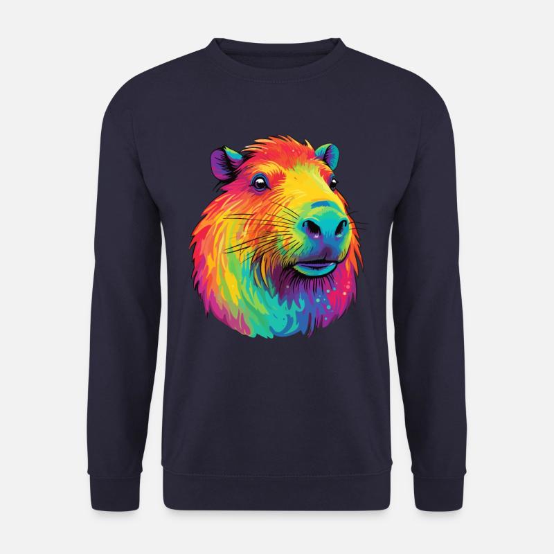 Capybara Low Rainbow Design - Unisex Sweatshirt - navy