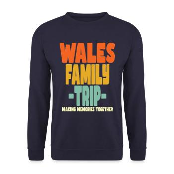 Wales Family Trip Holidays - Unisex Sweatshirt - navy - Front - Alina (178cm) & Michal (187cm)