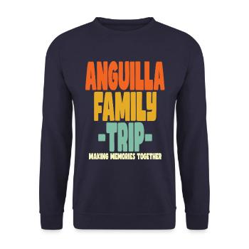 Anguilla Family Trip Urlaub - Unisex Pullover - Navy - Vorne - Alina (178cm) & Michal (187cm)