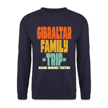 Gibraltar Family Trip Urlaub - Unisex Pullover - Navy - Vorne - Alina (178cm) & Michal (187cm)