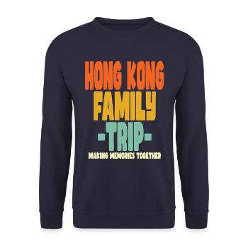 Hong Kong Family Trip Urlaub - Unisex Pullover - Navy - Vorne - Alina (178cm) & Michal (187cm)