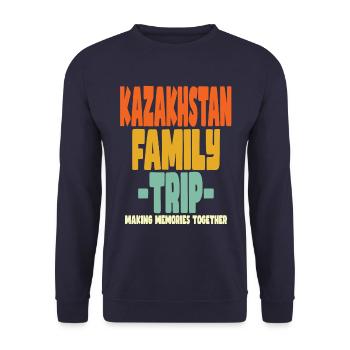 Kazakhstan Family Trip Holidays - Unisex Sweatshirt - navy - Front - Alina (178cm) & Michal (187cm)