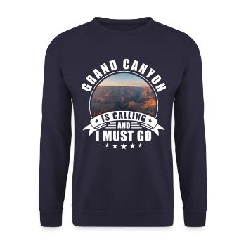 Grand canyon Souvenir Grand canyon Ruft - Unisex Pullover - Navy - Vorne - Alina (178cm) & Michal (187cm)