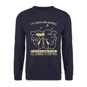 Zwillinge Sternzeichen Astrologie Horoskop - Unisex Pullover - Navy - Vorne - Alina (178cm) & Michal (187cm)