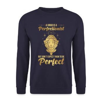 Jungfrau Sternzeichen Astrologie Horoskop Jungfrau - Unisex Pullover - Navy - Vorne - Alina (178cm) & Michal (187cm)
