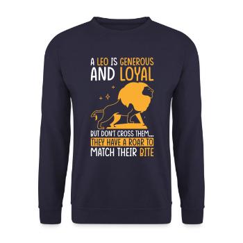 Leo Zodiac Sign Astrology Horoscope Leo - Unisex Sweatshirt - navy - Front - Alina (178cm) & Michal (187cm)