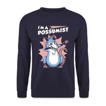Opossum Saying - Unisex Sweatshirt - navy - Front - Alina (178cm) & Michal (187cm)