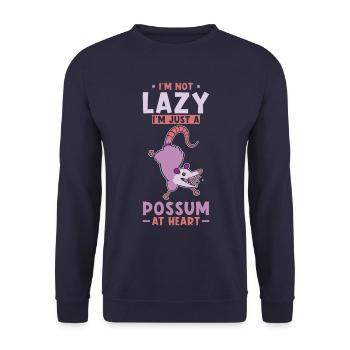 Opossum Saying - Unisex Sweatshirt - navy - Front - Alina (178cm) & Michal (187cm)